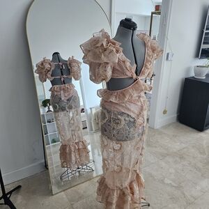 For Love And Lemons Pink Lace Dress